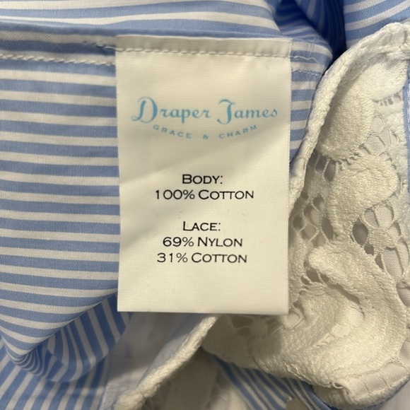 DRAPER JAMES Lucy Embellished Lace Button Down Shirt Size 8 - Picture 7 of 9